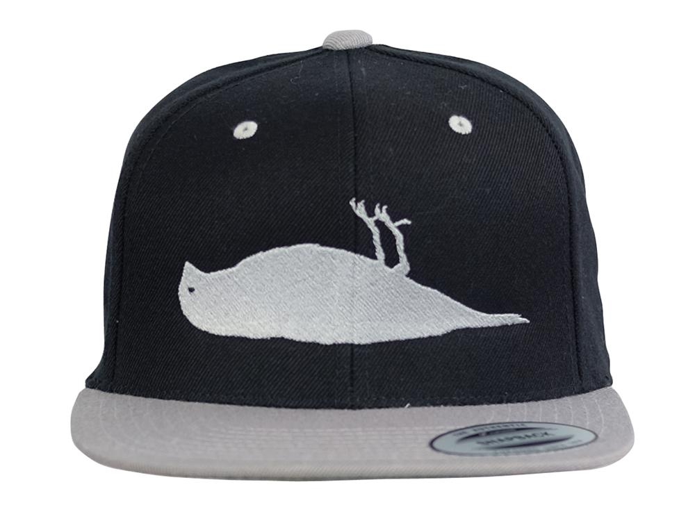 Atticus Bird Snapback Cotton Cap Black / Grey