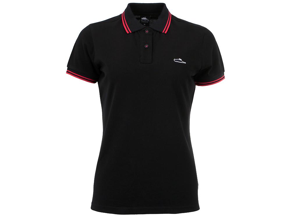 Womens Classic Tipped Polo Black / Red
