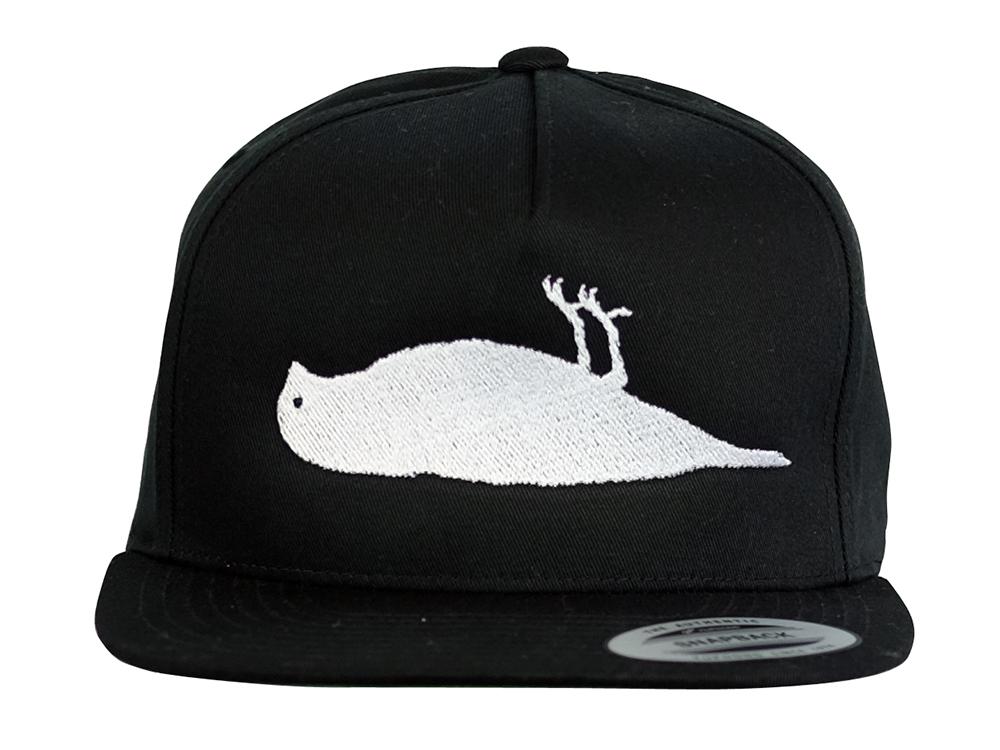 Solid Bird Snapback Cotton Hat Black