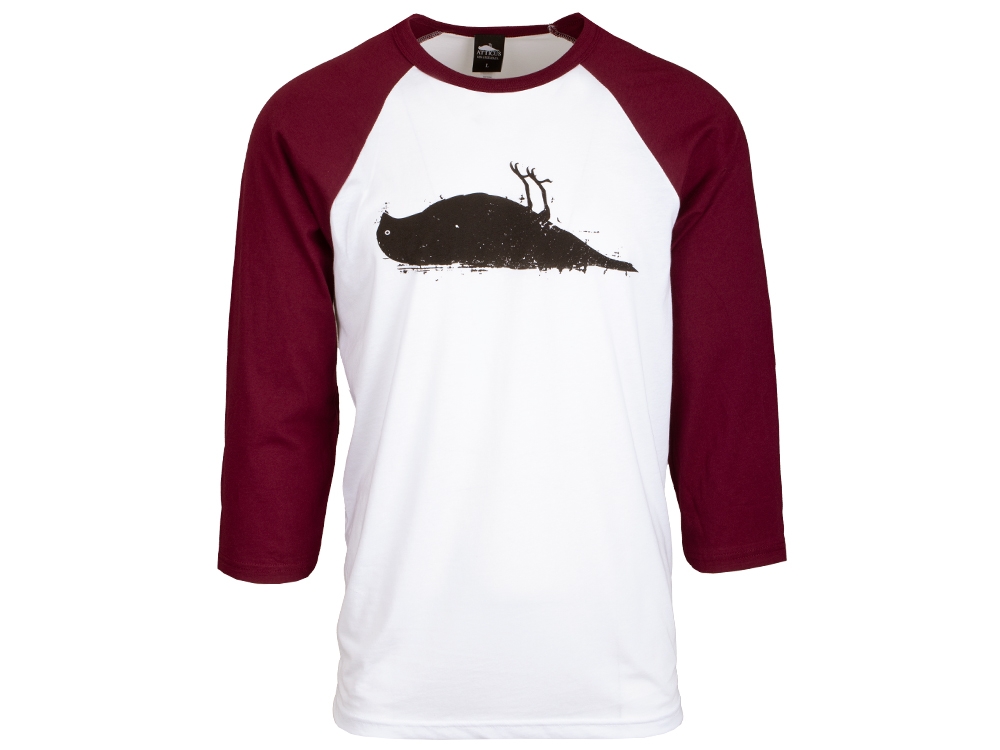 ATCS Bird Baseball T-Shirt White / Maroon