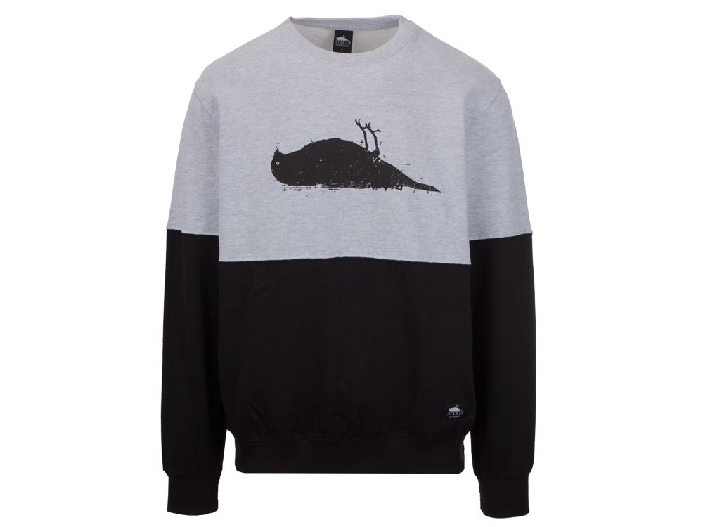 Bird Block Sweater Heather Grey / Black