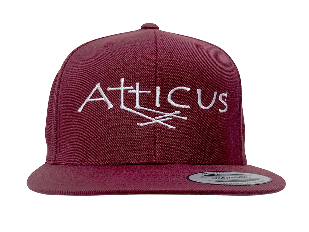 Double Cross Snapback Hat Burgundy