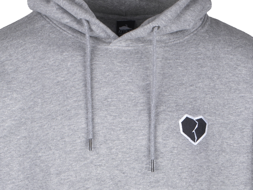 Broken Heart Hoodie Heather Grey