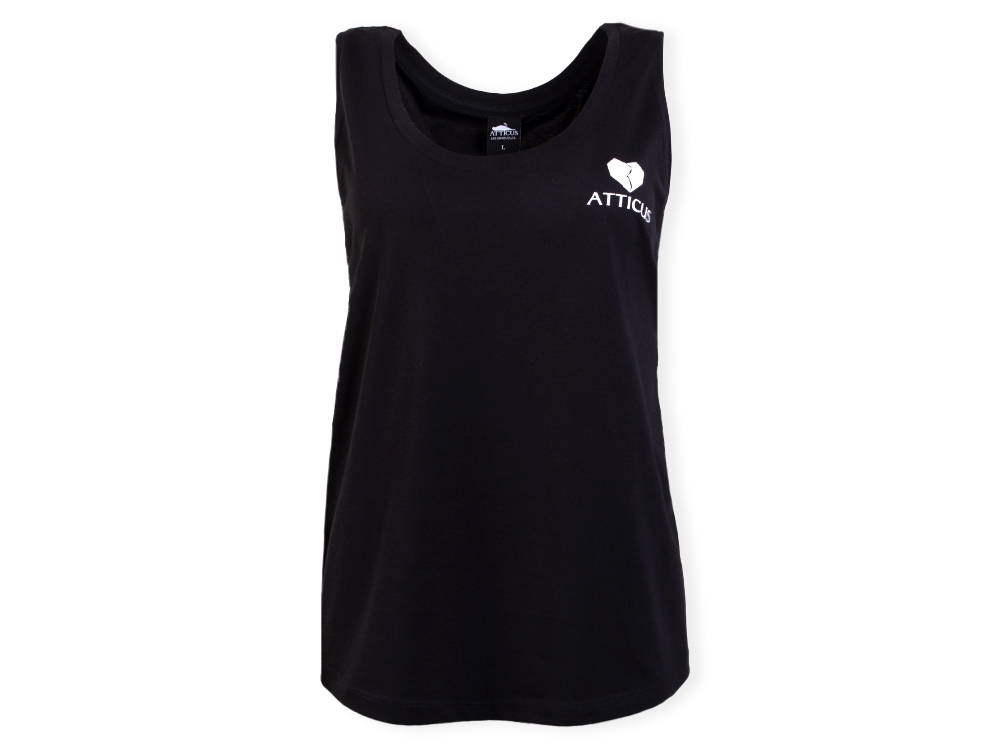 Womens Small Heart Tank Top Black